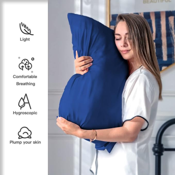 Silk Pillowcase for Hair and Skin, Breathable and Sliky 100% Queen Silk Pillow - Image 3
