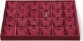 Velvet Necklace Display Tray, Stackable 24 Grid Insert Pendant Necklaces by Dansmiy