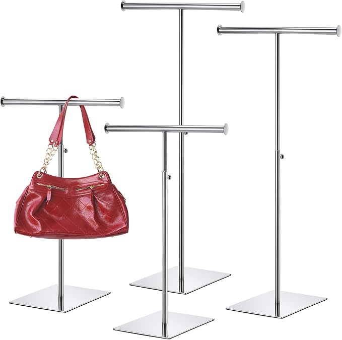 Leinuosen 4 Pcs T Shaped Purse Display Stand Necklace Display Stand Tabletop by Leinuosen