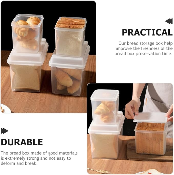 BESPORTBLE 2pcs Transparent Bread Storage Box - Image 8