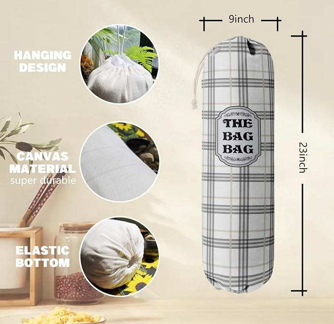 Classic Buffalo Check Plaid Grocery Bags Holder Organizer - Image 3