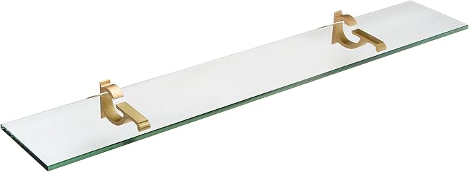 Spancraft Glass M-4.75x33-Brushed Bronze Monarch Glass Shelf, Brushed Bronze by Spancraft
