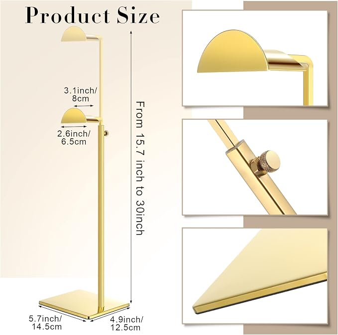 Maitys 8 Pack Gold Purse Display Stands Stainless Steel Adjustable Height Bags - Image 2