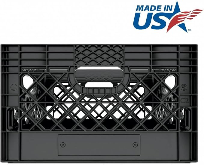 Heavy Duty Plastic Storage Milk Crates, Stackable Utility Organizer Bins - Image 2