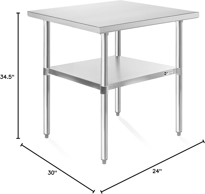 KUTLER Stainless Steel Table 24 x 30 Inches, NSF Heavy Duty Commercial Kitchen - Image 2