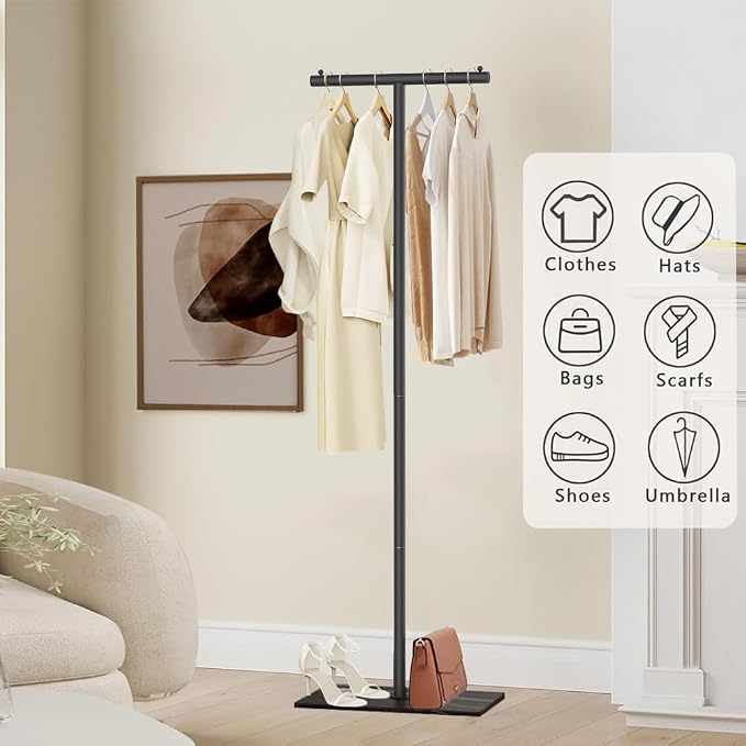 T-Shaped Metal Rack Stand, Modern Clothes Rack - Image 2