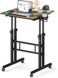 Small Standing Desk with Wheels, Mobile Stand Up Desk, Portable Standing Table by Unknown