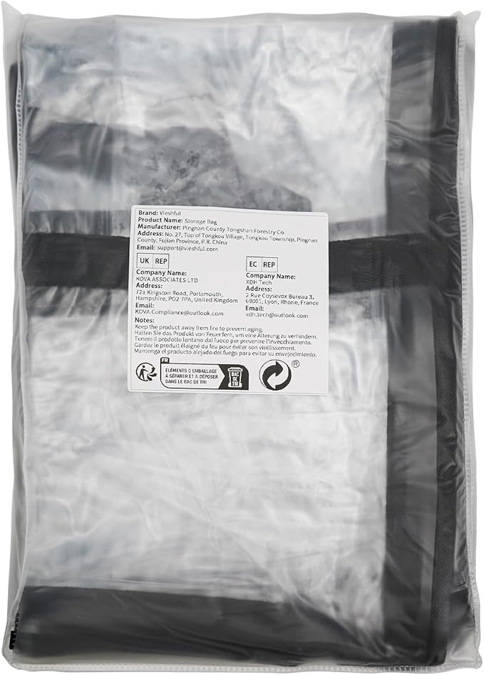Vieshful 3 Pack Clear Clothes Storage Bag, 40L Plastic Blanket Storage Bag - Image 10