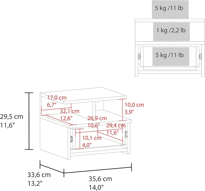 Floating Nightstand Drawer and Two Shelves - Image 2