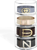 Belt Organizer for Closet Storage: Clear Acrylic 4-Layer Stackable Belt Box by NUGGICETHOME