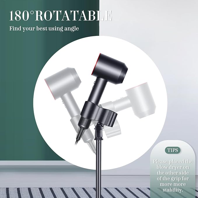 Hair Dryer Holder Hands Free 59in/150cm Height Adjustable Blower Stand - Image 3