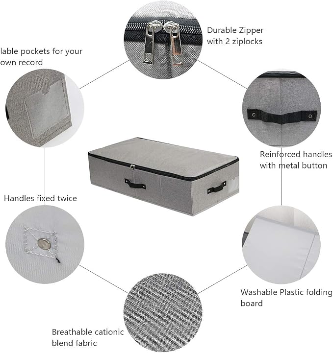 AMJ Under Bed Storage Organizer, Underbed Closet Storage Solution - Image 5