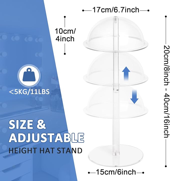 4PCS Acrylic Hat Stand and Wig Display Rack - Image 2