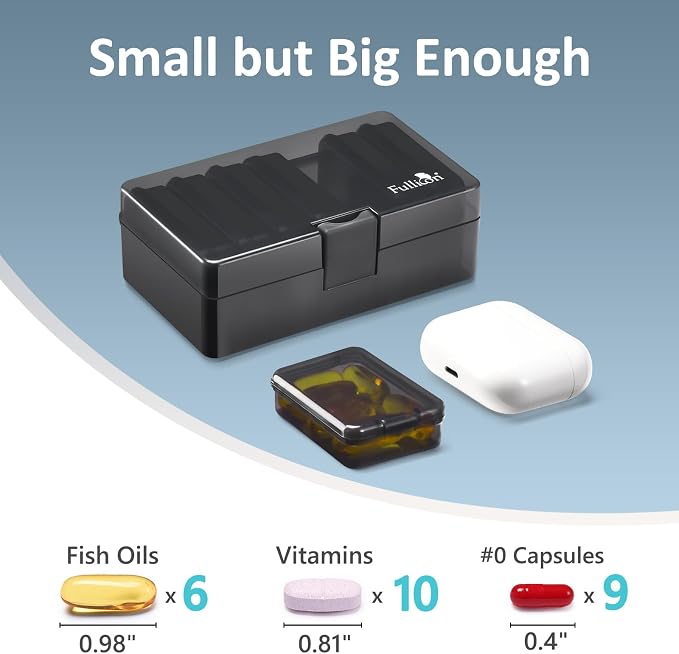 Fullicon Small Pill Case for Purse, Travel Medicine Pill Organizer, Weekly 7 - Image 2