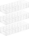 Acrylic Makeup Brush Organizers, 3 Pack 8 Section 8 Compartments Transparent by Dayaanee
