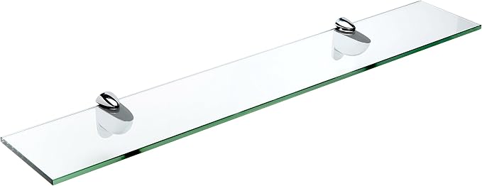 Spancraft Glass H-4.75x30-Chrome Heron Glass Shelf, 4.75" x 30" by Spancraft