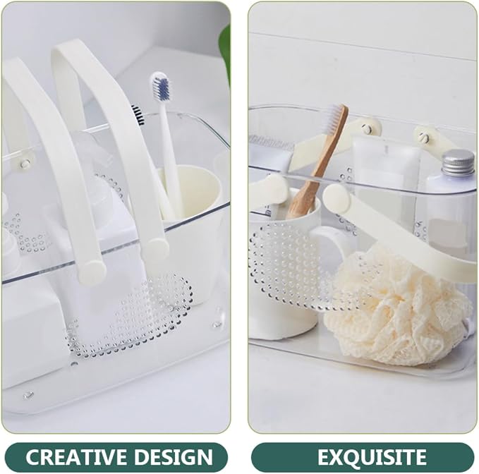 Ergonomic Handle Plastic Storage Basket Bathroom Organizer - Image 8
