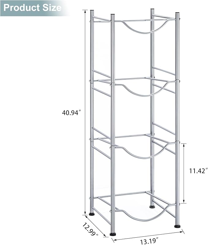 MOOACE 4-Tier Water Jug Rack, 5 Gallon Detachable Water Bottle Holder Organizer - Image 2