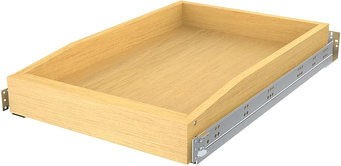 Wooden Pull out Cabinet Organizer 21" W x 21" D x 4.3" H, Heavy Duty Slide Out by Pulloutor