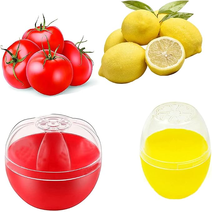 5 Pieces Fruit and Vegetable Shaped Savers Keepers Storage Containers - Image 3