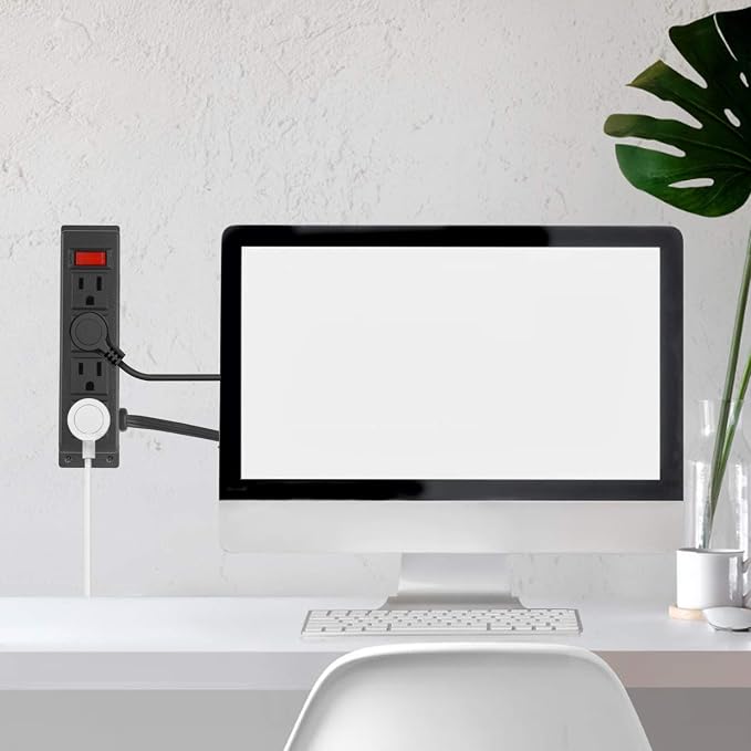 Wall Mount Power Outlet Strip, 4 Outlet Mountable Power Strip - Image 6