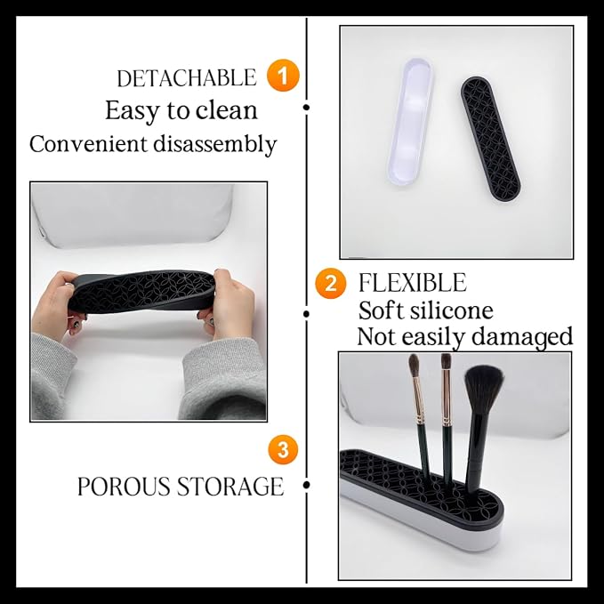 TANG SONG 1 PC Silicone Make up Brush Holder Cosmetic Storage Box Desktop - Image 3