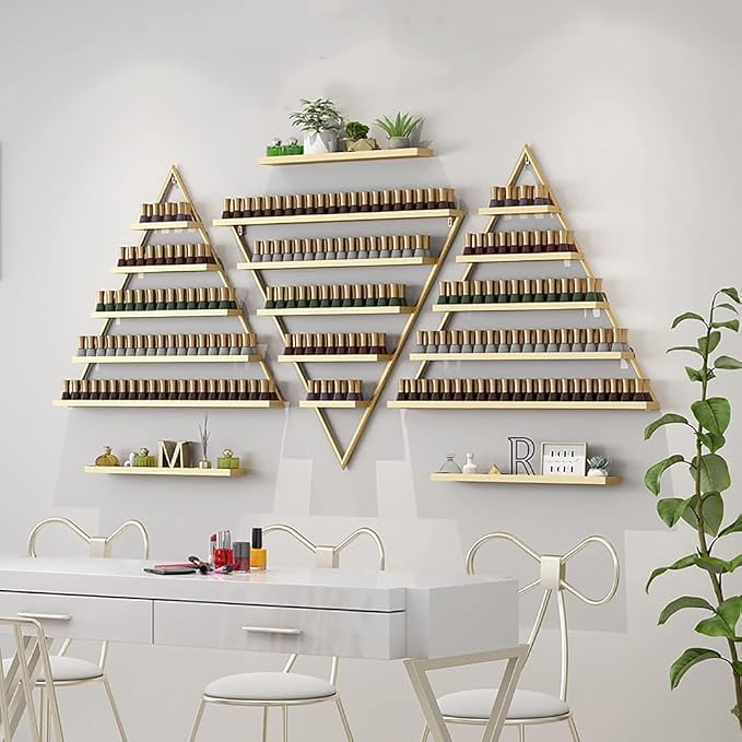 Wall Mounted Shelf Nail Polish Bottle Display Rack, Triangular Essential Oil - Image 3