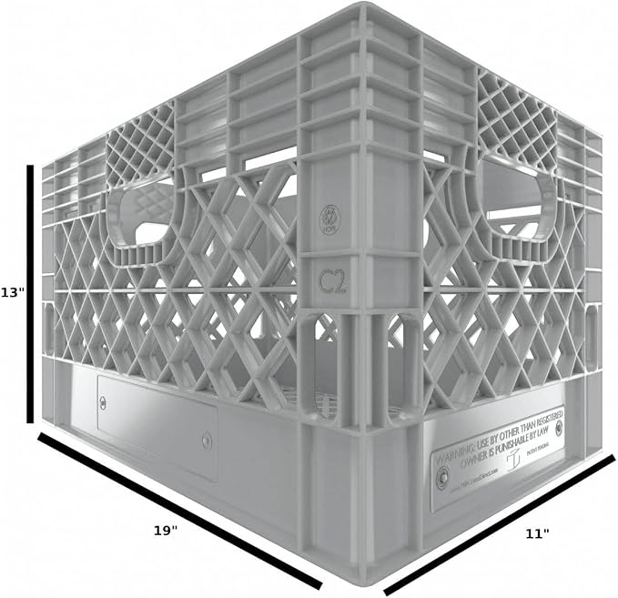 Heavy Duty Plastic Storage Milk Crates, Stackable Utility Organizer Bins - Image 3