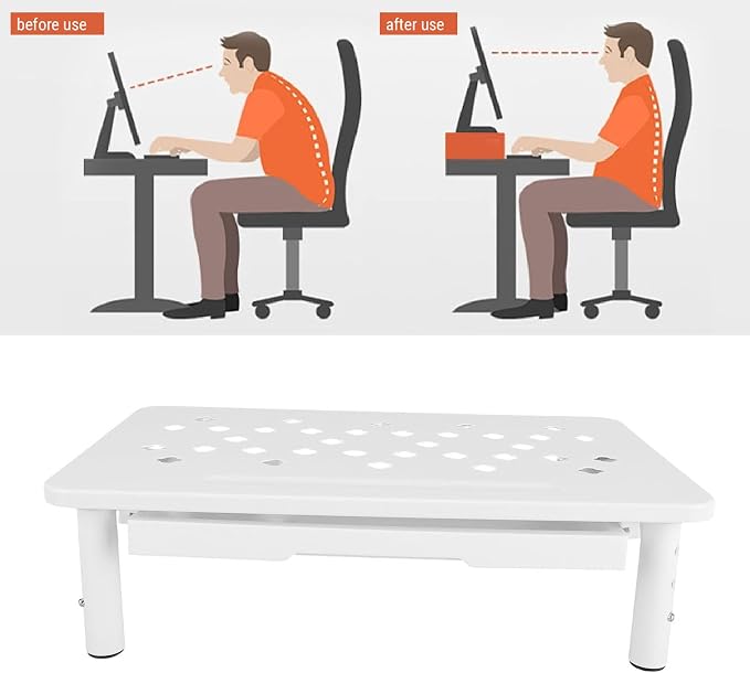 Computer Monitor Stand Riser, Adjustable Height Ergonomic Metal Laptop Stand - Image 6