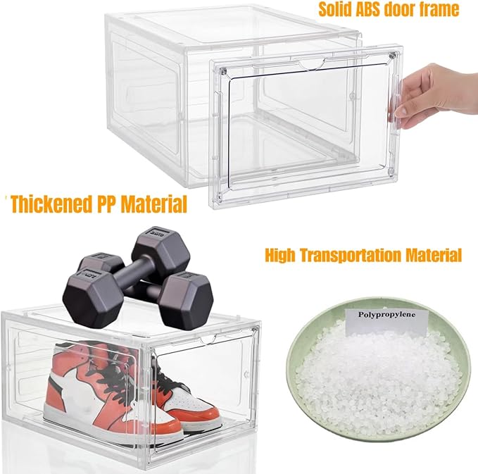 Attelite Upgraded Shoe Storage Box 9 Pack Shoe Box Clear Plastic Stackable - Image 3