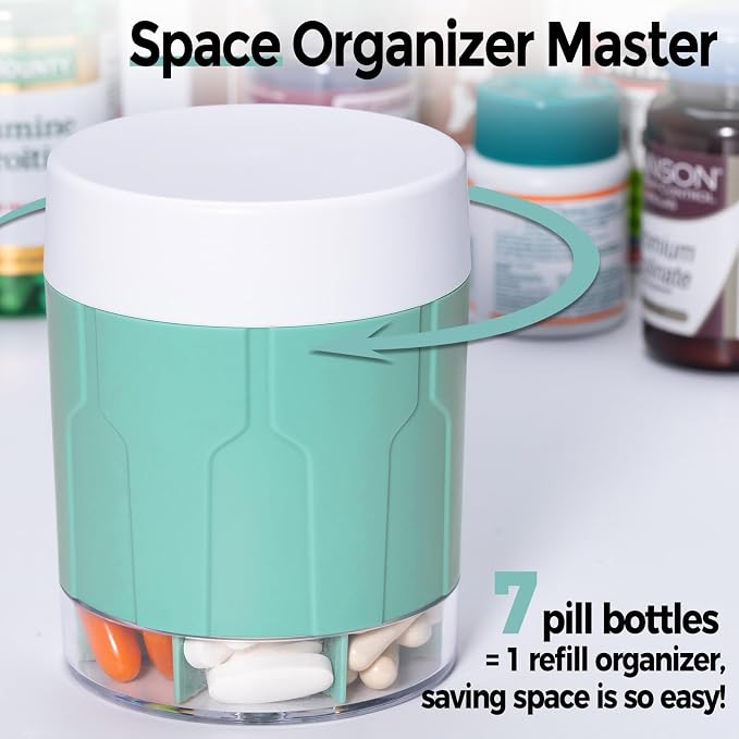 Betife Extra Large Supplement Organizer, Weekly Pill Organizer Bottle, Daily - Image 2