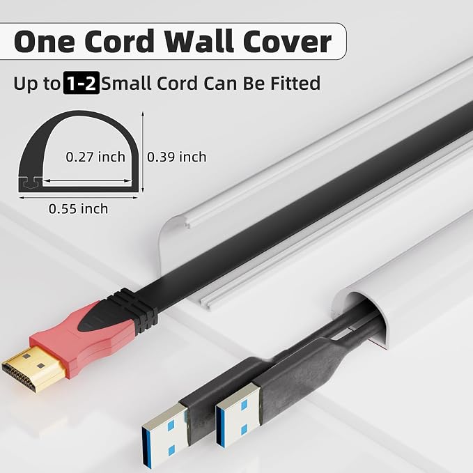 118" Side Buckle Cable Hider for 1 Cords, Extension Cord Covers for Wires On - Image 2