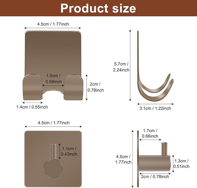 CGBE Razor Holder for Shower, 4 Packs Shaver Holder and Hooks, Self Adhesive - Image 3