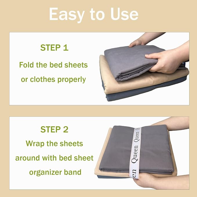 8 Pieces Bed Sheet Organizer Bands, Sheet Organizers and Storage Label Bands - Image 3