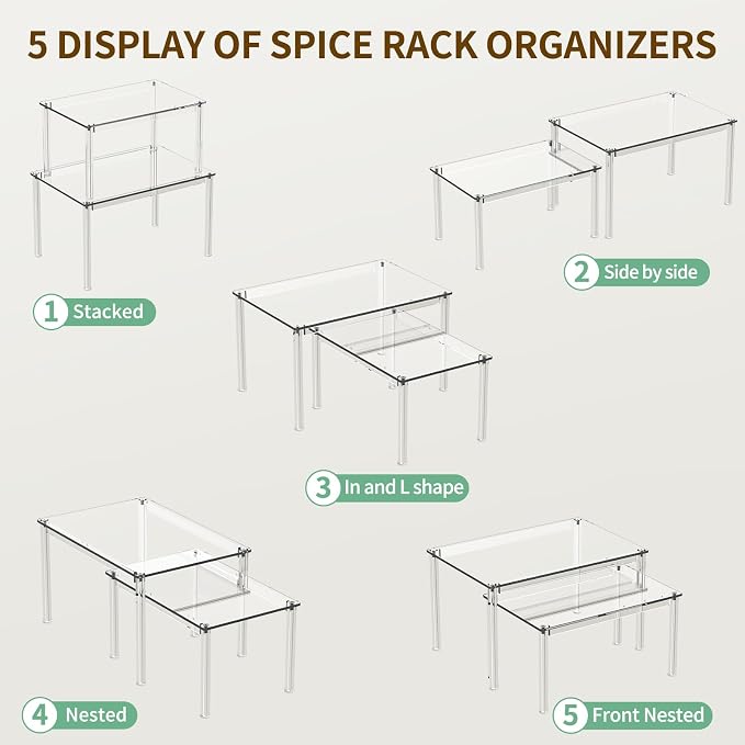 4Pack Acrylic Cabinet Organizer, Spice Rack Organizer - Image 5