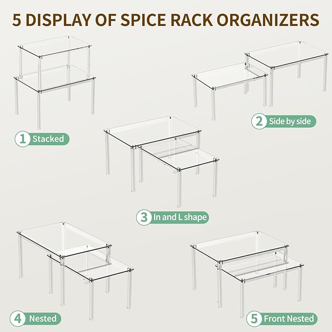 2Pack Acrylic Cabinet Organizer, Spice Rack Organizer - Image 5