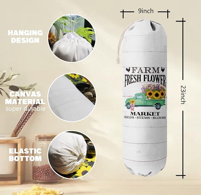 Grocery Bag Holder Organizer, Wall Mount Storage Container Dispenser - Image 3