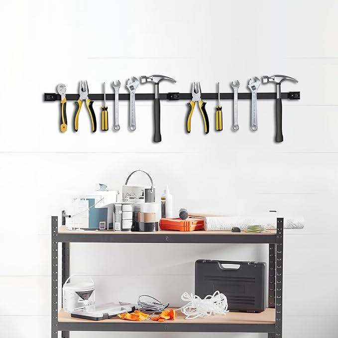16" Magnetic Tool Holder, 10 Packs Magnetic Storage Strips Magnet Bar PVC Coated - Image 6