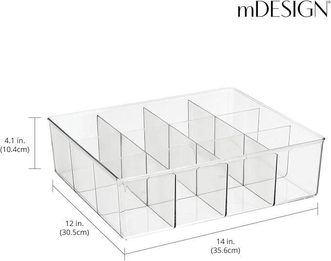 mDesign Plastic 12 Compartment Divided Drawer and Closet Storage Bin - Image 3