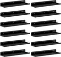 Lifewit Floating Shelves for Wall, 12 Pack Black Acrylic Shelf 15" Room Decor by Lifewit