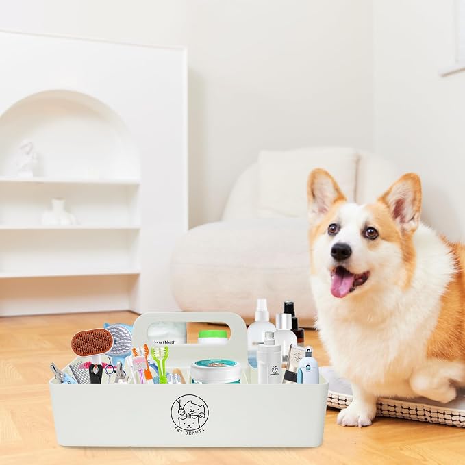 Dog Storage Organizer for Grooming Supplies, 8-Compartment Caddy for Dog Cat - Image 7