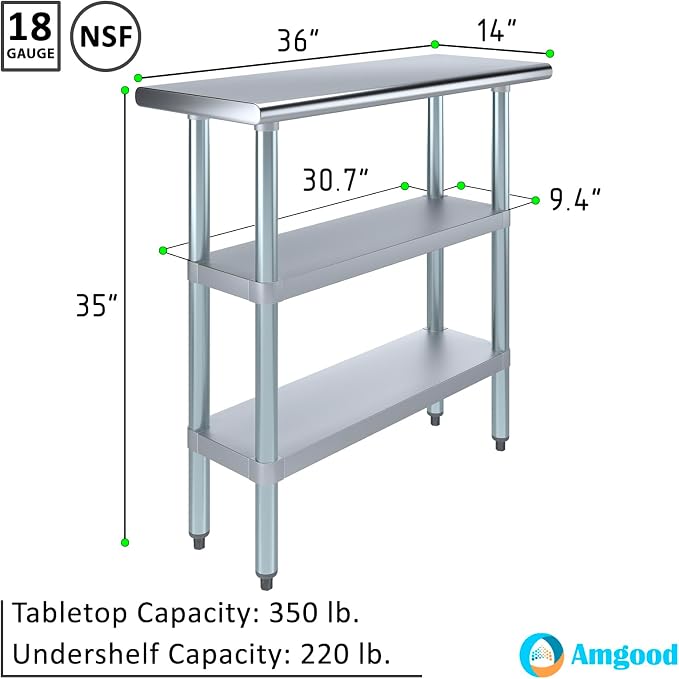 AmGood Stainless Steel Work Table - Image 3