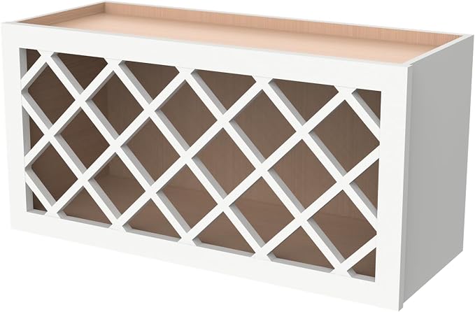 Solid Wood RTA Wall Cabinet Wine Bottle Rack by CozyHommie