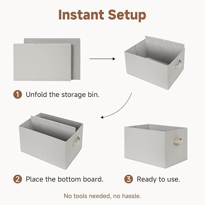 StorageWorks Storage Baskets for Shelves, Foldable Fabric Closet Storage Bins - Image 6
