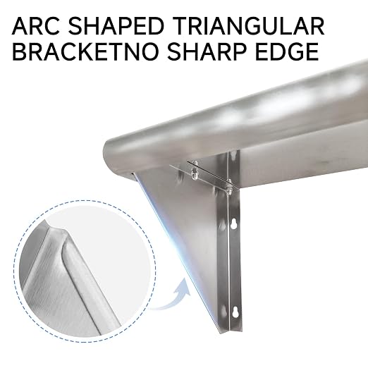 ROCKPOINT Stainless Steel Shelf 12 x 36 Inches 300lb, 2 Pack NSF Commercial - Image 4