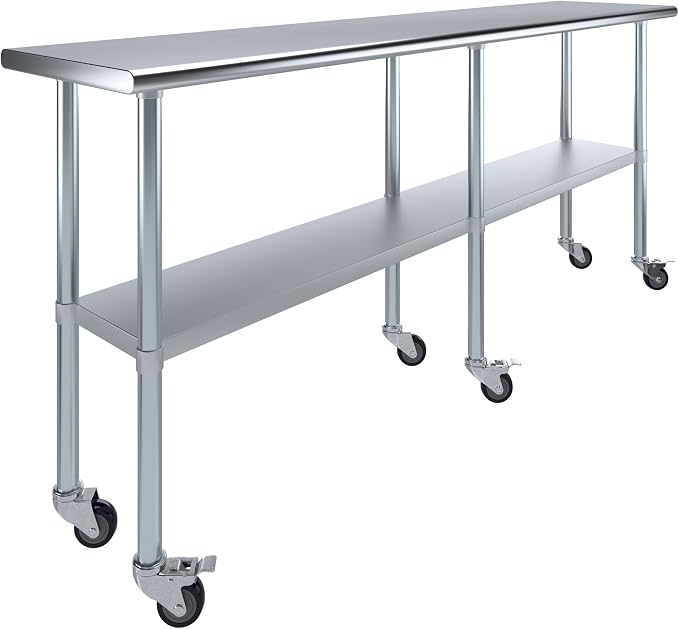 AmGood 84" Long x 18" Deep Stainless Steel Table by AmGood