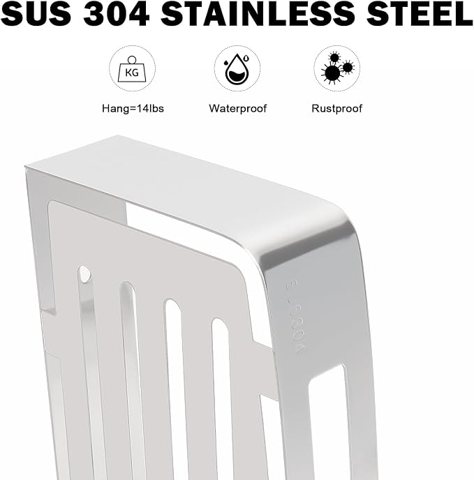 NearMoon Bathroom Shower Caddy 2 Pack, No Drill 304 Stainless Steel Shower - Image 3