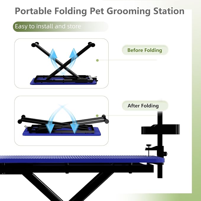 VFK 47'' Large Dog Grooming Table X-Lift Foldable Grooming Table - Image 7