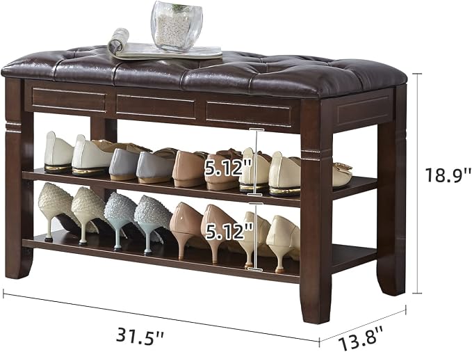 LEILISI Shoe Bench, Storage Rack Organizer - Image 3