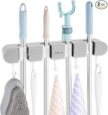 2Pcs Broom Holder Wall Mount, No-Drilling Self-Adhesive Mop and Broom Storage by ServingEveryFamily
